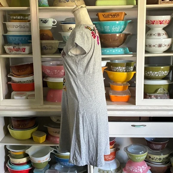 Johnny Was JWLA Love, Floral, and Birds Gray Tunic Dress - Size Medium - Picture 9 of 15